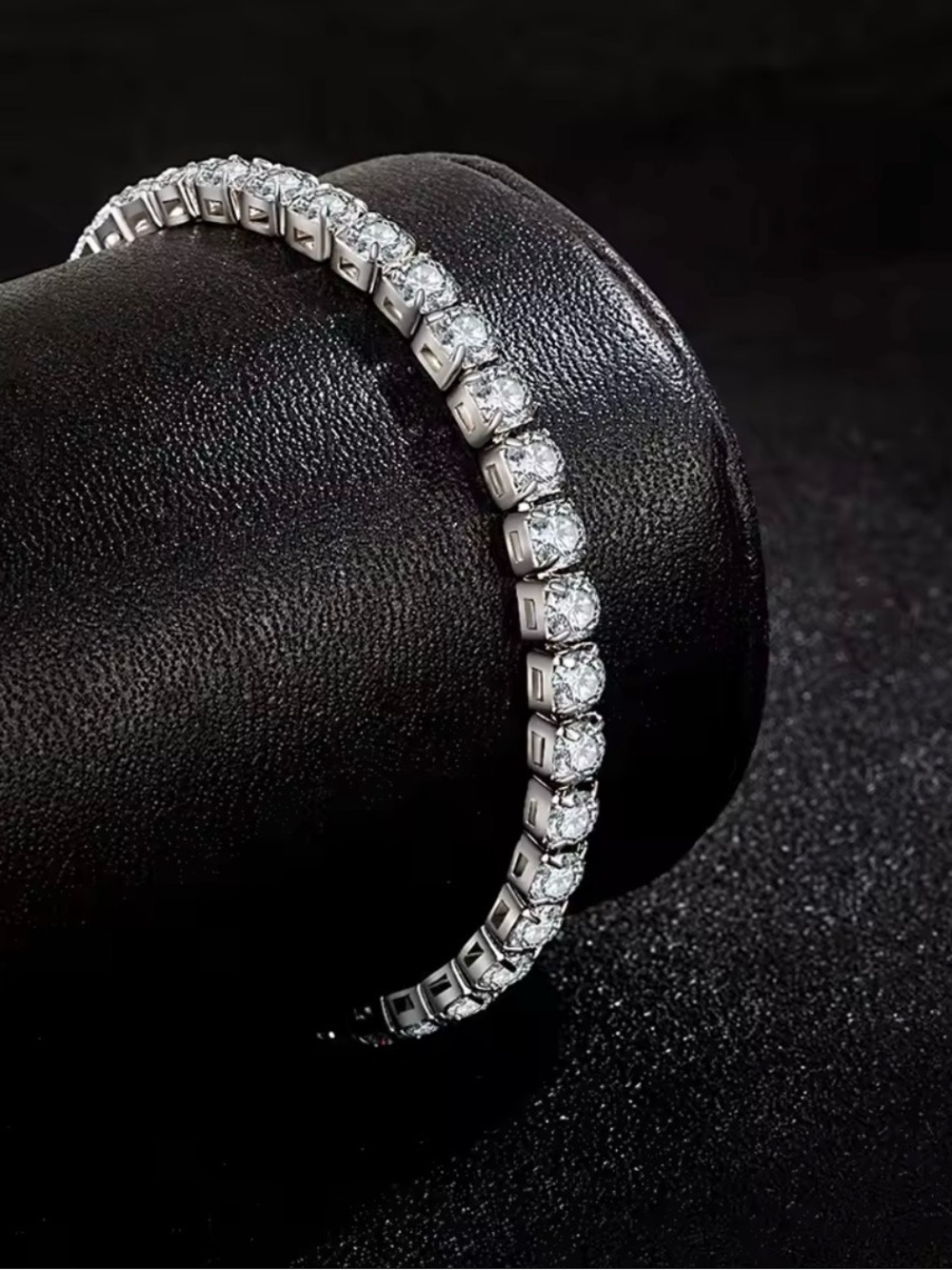 Classic Silver Tennis Bracelet with Clear Cubic Zirconia - Women Jewelry - Picture 3 of 8